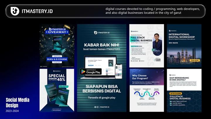 ITMASTERY.ID social media design collage.